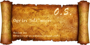 Ogrin Sámson névjegykártya
